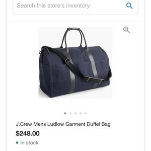 J Crew Duffel Bag/ Garment Bag